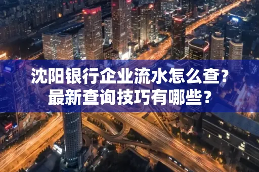 沈阳银行企业流水怎么查?最新查询技巧有哪些?