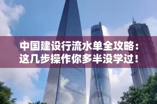 中国建设行流水单全攻略:这几步操作你多半没学过!